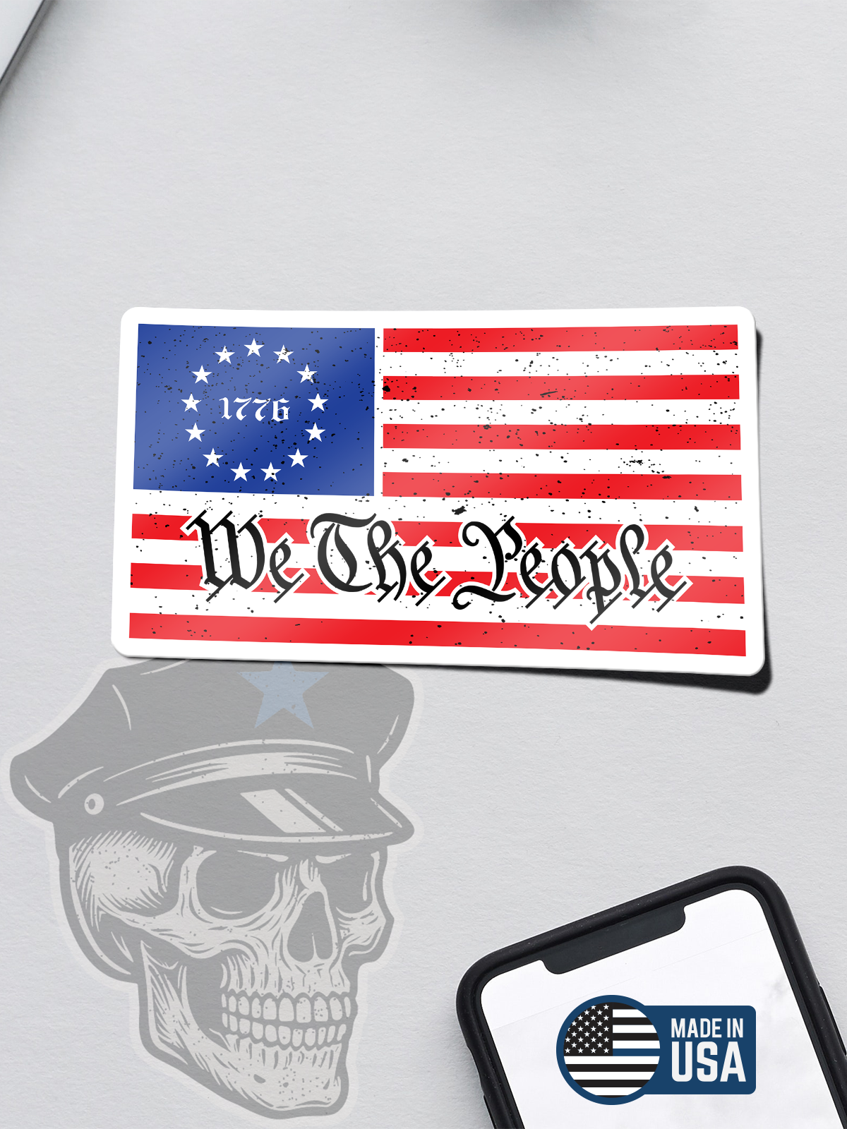 1776 American Flag Sticker